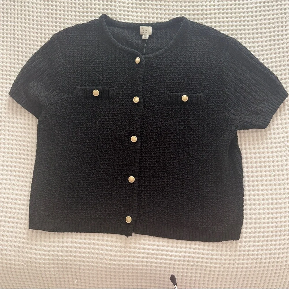 Women's Short Sleeve Lady Jacket Cardigan - A New Day NWT szXXL - Picture 4 of 6